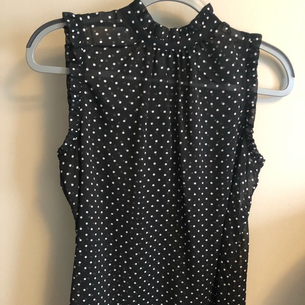 Sleeveless Polka Dot Blouse